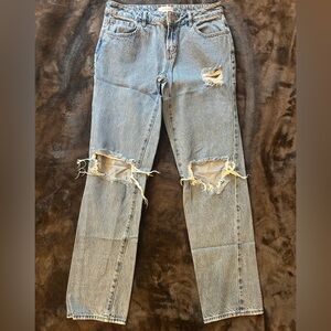 PacSun distressed low rise straight leg jeans